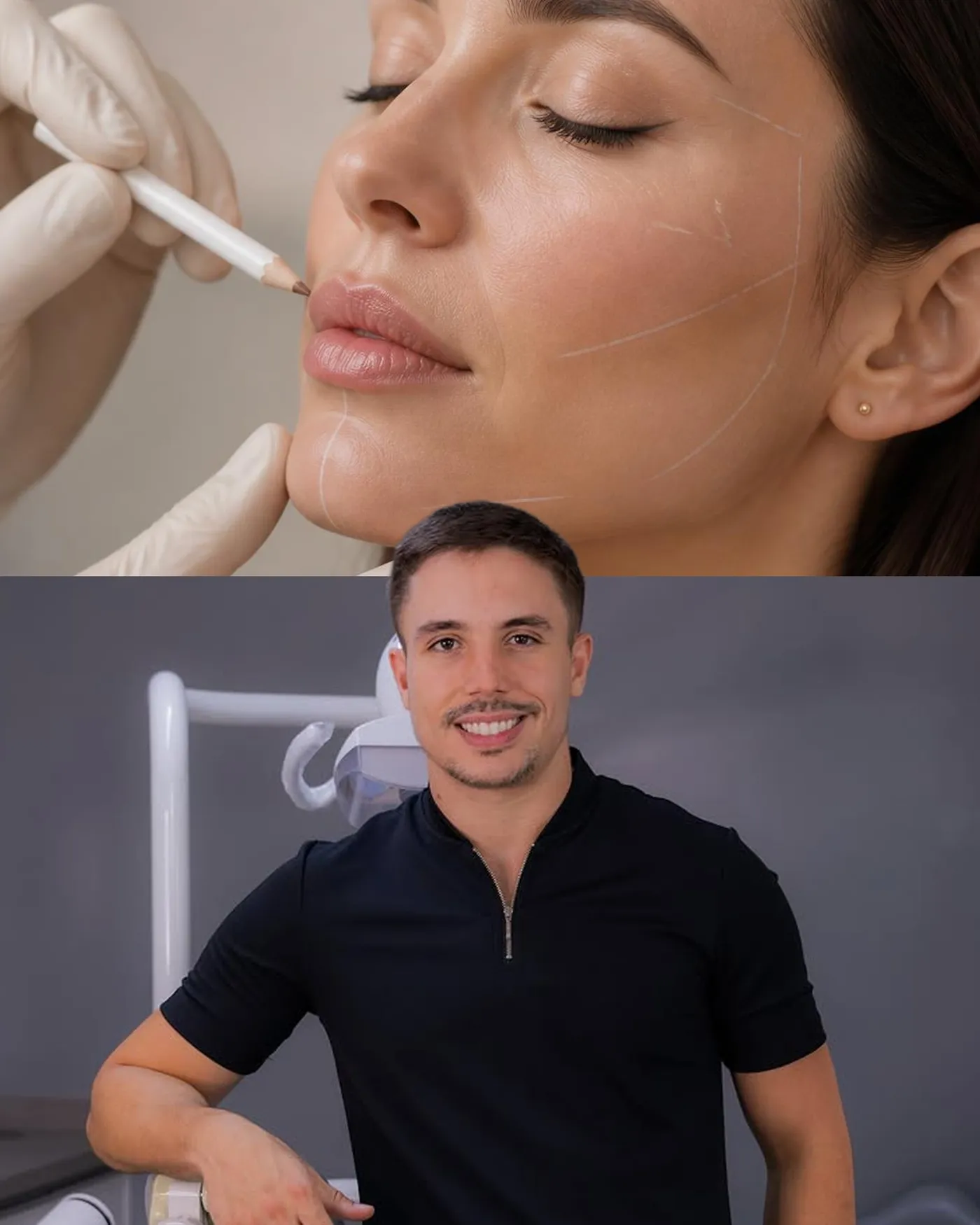 Aplicação de harmonização orofacial pelo Dr. Luiz Eduardo Pereira de Souza na White Lounge, em Florianópolis